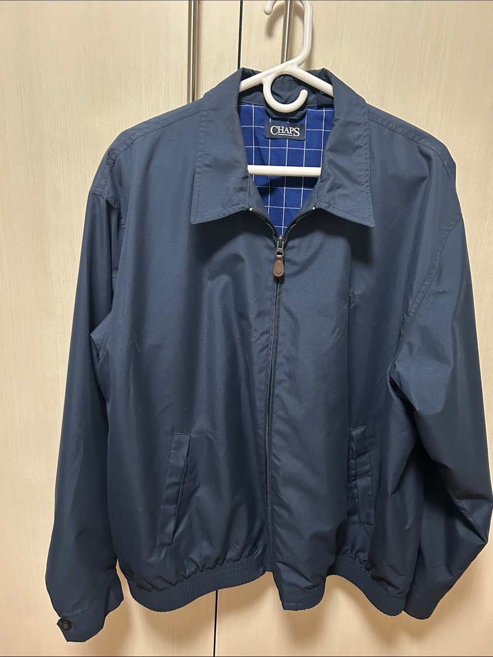 Chaps Men's Dark Navy Zip Bomber Jacket